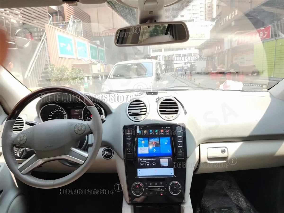 

9,7-дюймовый мультимедийный видеоплеер с GPS-навигацией на Android 14, беспроводной CarPlay и Auto для Mercedes Benz ML GL W164 X164 2005-2011