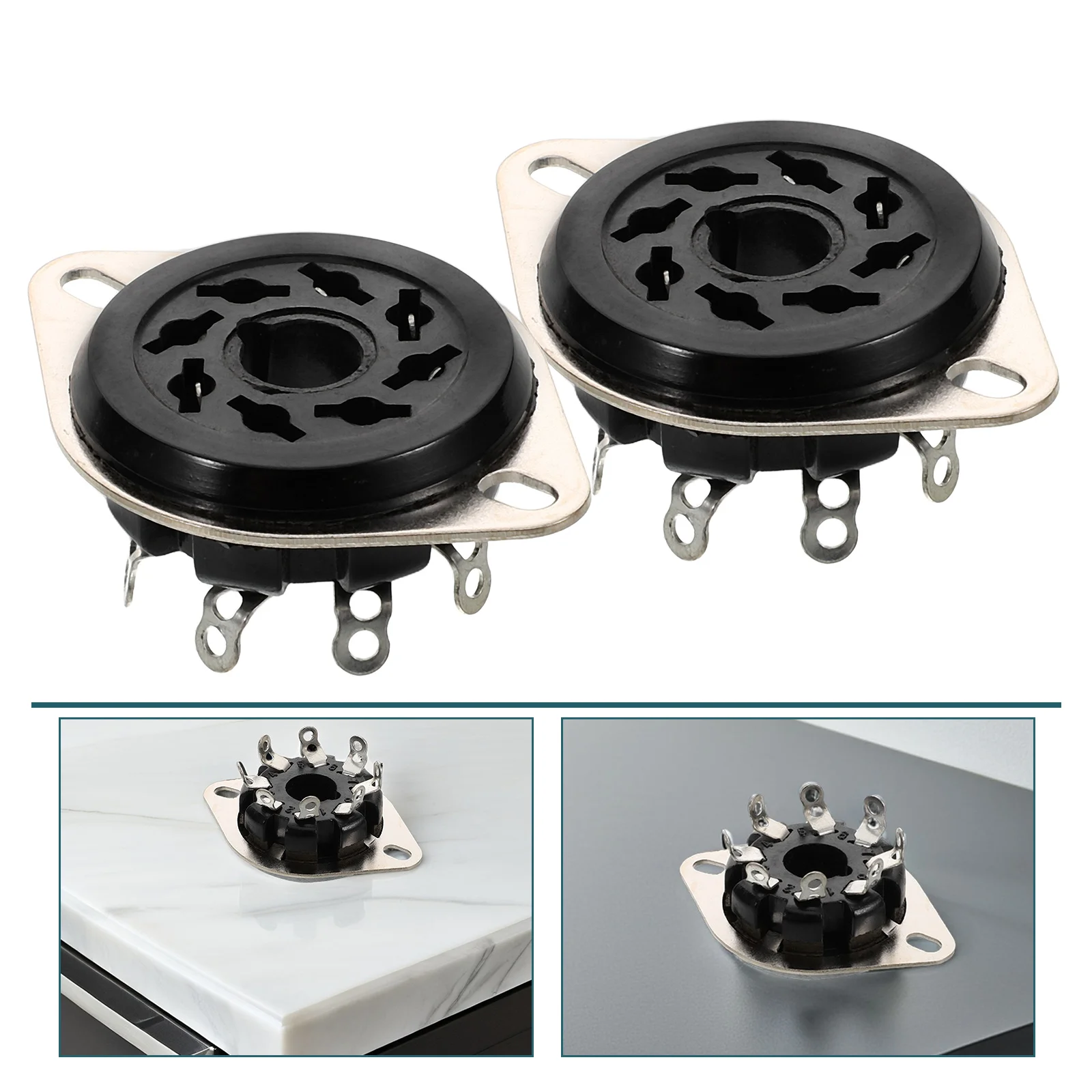 

5 Pcs Electronic Tube Holder 8pin Valve Socket Base Hardware for Metal Plastic