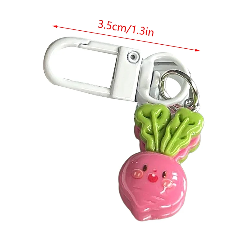 Cartoon Vegetable Key Chain Radish Chili Onion Doll Pendant Corn Pumpkin Key Ring Backpack Car Charms Decoration Bag Accessories