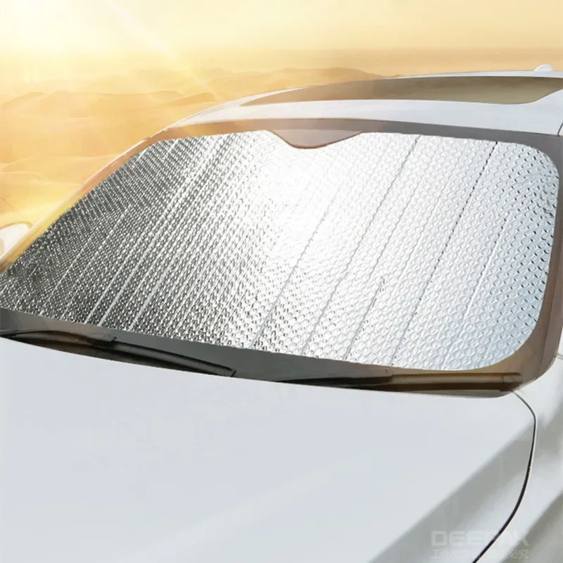 

140cm Car Windshield Foldable Sun Shade Visor Cover Block Reflector Portable Breathable Anti UV Protector Screen Free