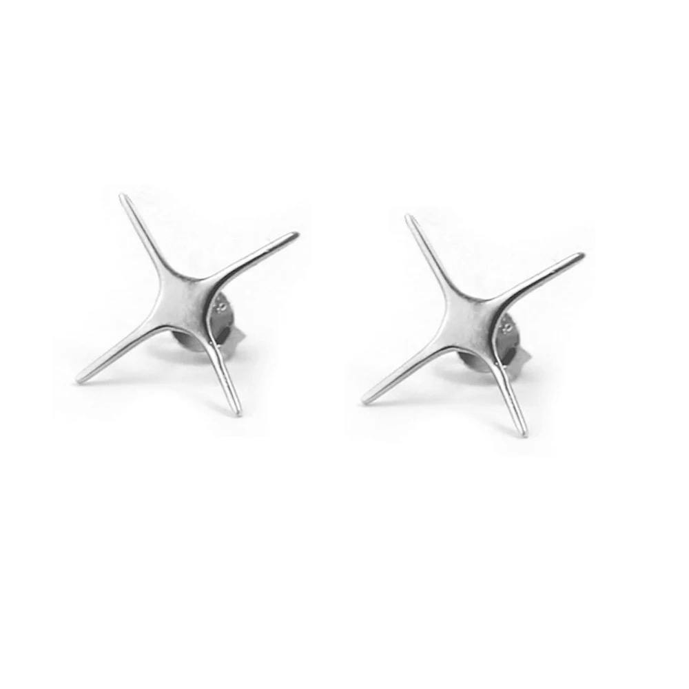 2 Pairs Stud Post Earring Blank Solid 925 Silver Claw Earwires Base Finding Making DIY Jewelry Craft Personalized Gift for Women