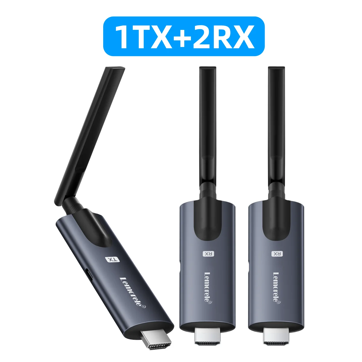 Lemorele 200m Bezprzewodowy Nadajnik i Odbiornik HDMI z Monitorowaniem przez Aplikację, Zestaw Przedłużający Plug & Play, Transceiver Wideo do PC, TV, Projektora — zdjęcie produktu 10