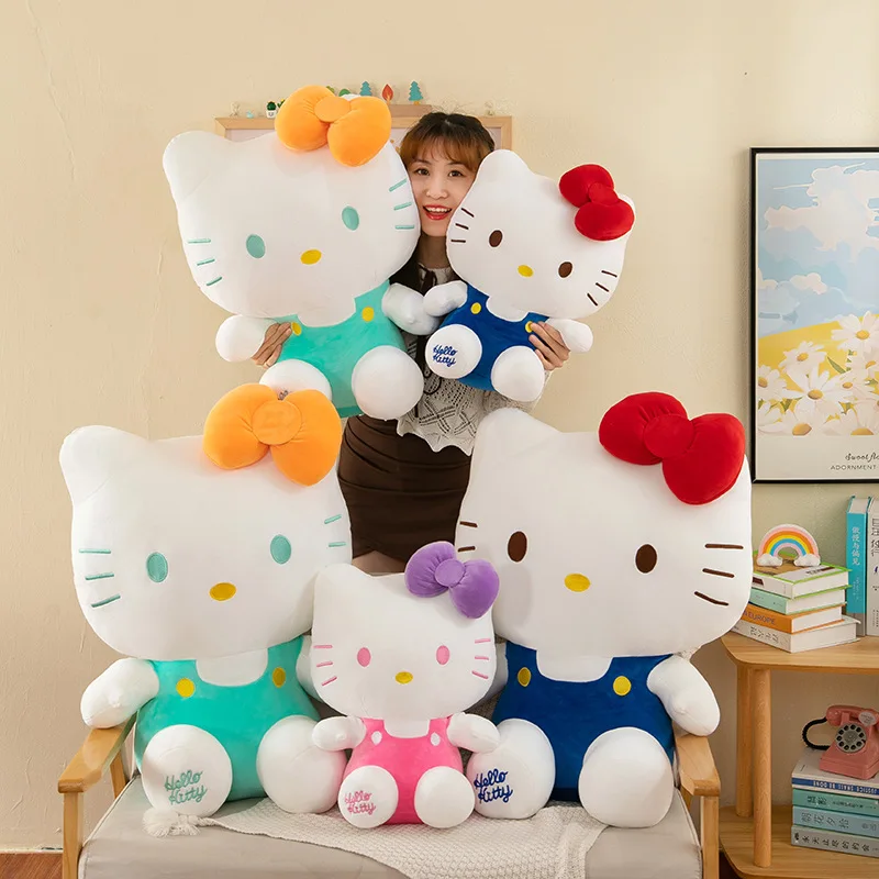 25/35/45/60cm Hello Kitty Plush Toys Big Size Cute Movie KT Cat Peluche Dolls Soft Stuffed Kawaii Toy Kids Birthday Gift