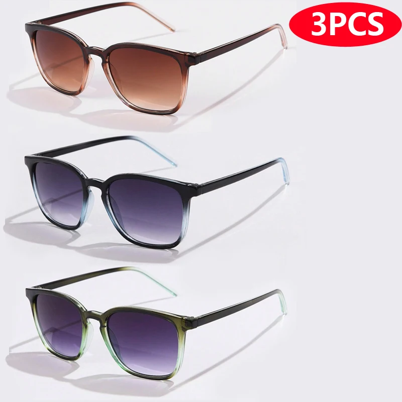 6 pcs/4 pcs/3 pcs Vierkante Kleine Zonnebril Vrouwen Rechthoek Frame Paars Kleurrijke Zonnebril Vrouwelijke Y2K Retro Gradiënt tinten UV400