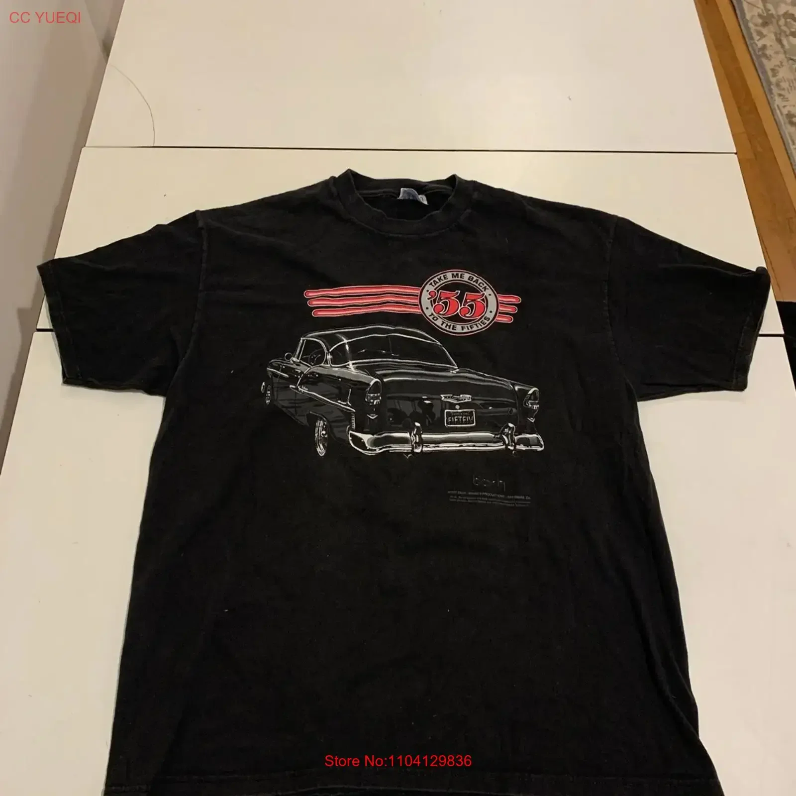 Vintage Bash Brand X T Shirt XL Black 1955 Classic Muscle Car Take Me Back Fifties vintage Washed fashion Slightly