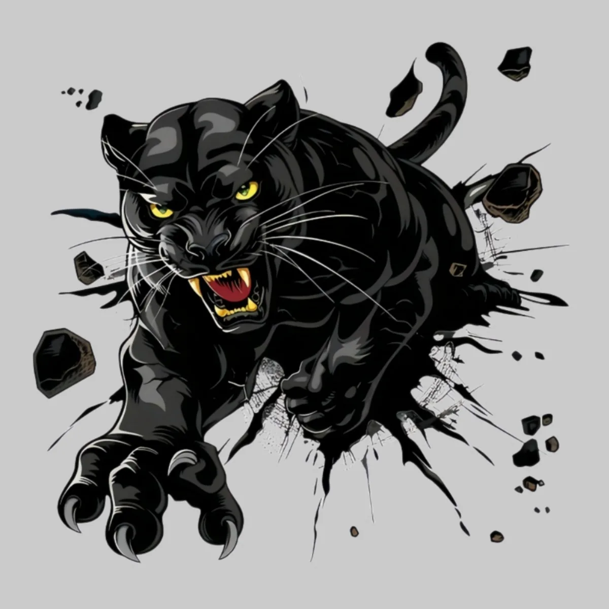 

1 шт. виниловая наклейка «Ревущая черная пантера» — съемная самоклеящаяся наклейка для автомобилей, рюкзаков, бутылок с водой