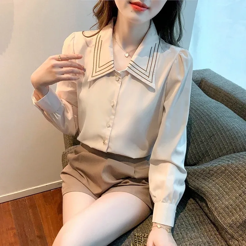 Long Sleeve Blouse Women Blusas Mujer De Moda 2024 Turn Down Collar Blouse Shirt Tops Women Blouses Camisas Blusa Feminina F527