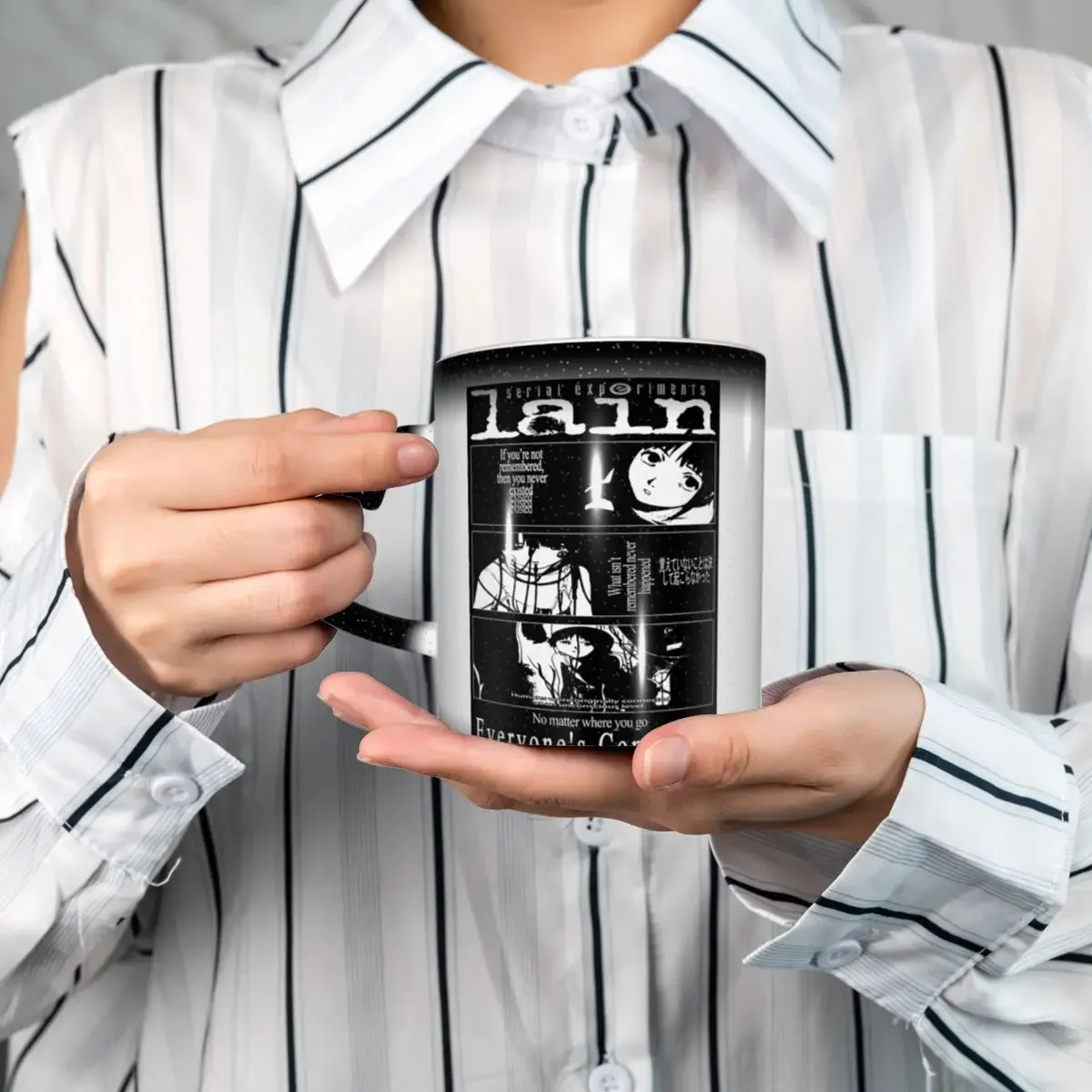 Serial Experiments Lain Mug Funny Ceramic Coffee Cups Tea Mugs Milk Cup Drinkware Gifts for Friends