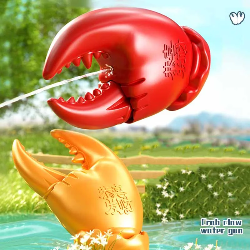 

Summer New Simulation Crab Pincers Pressing Launching Shooting Water Toys For Children Crab Pincers Play Water Fight Beach Toys