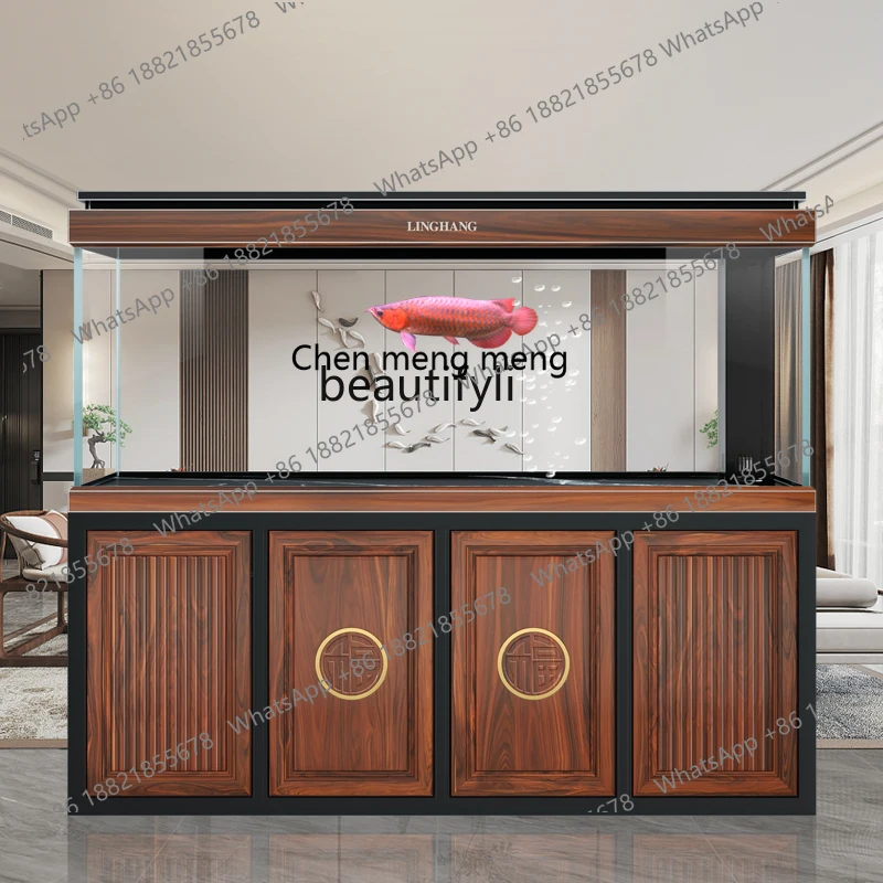 

Fish tank living room large intelligent integrated floor with cabinet dragon fish tank ecological aquarium