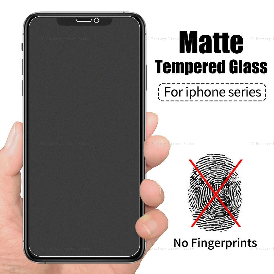 Para iPhone 14 Pro Max 13 12 11 Pro Max XS X XR 7 8 14 Plus 13 Mini SE3 HD Mate Vidrio Templado Esmerilado Antihuelas 2