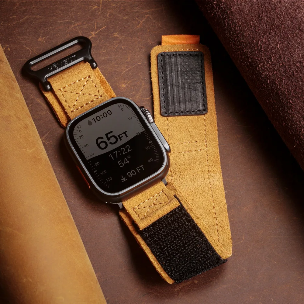 For Apple Se10 Watch Band 42 46mm Cowhide Suede Fashions Retro Wrist Straps Compatibility ultra1/2 S8 Iwatch SE 41 42 44 49mm