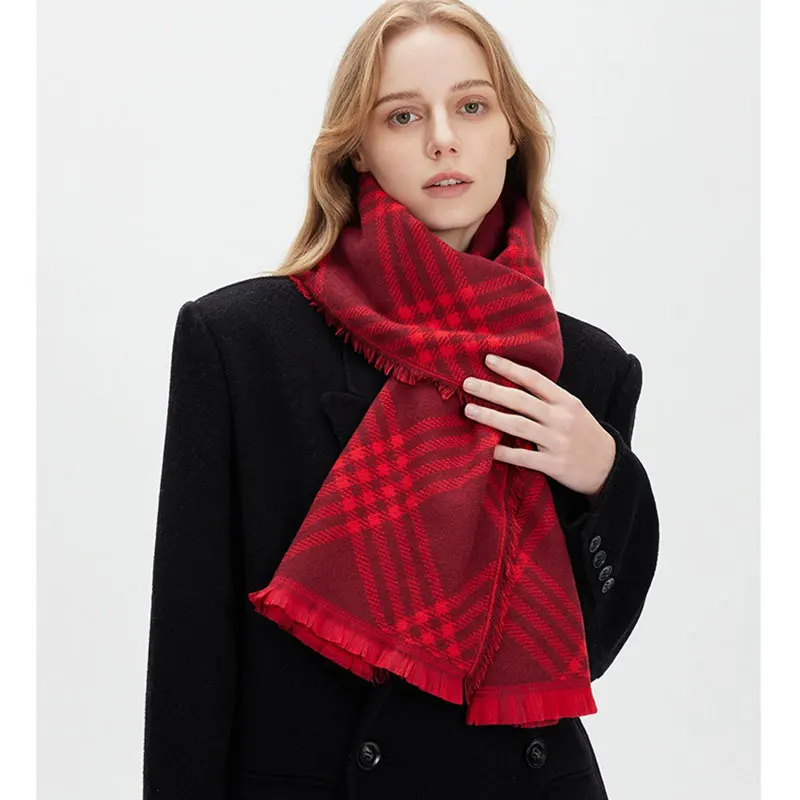 British Style Winter Scarves Faux Cashmere Couple Shawls, Autumn/Winter Bestseller Warm Knit Wraps for Men Women