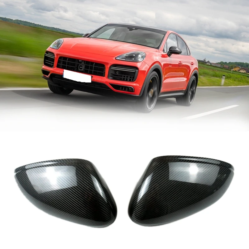 

1 Pair Carbon Fiber Wing Rearview Side Mirror Cover Cap For Porsche- Cayenne 2018-2021