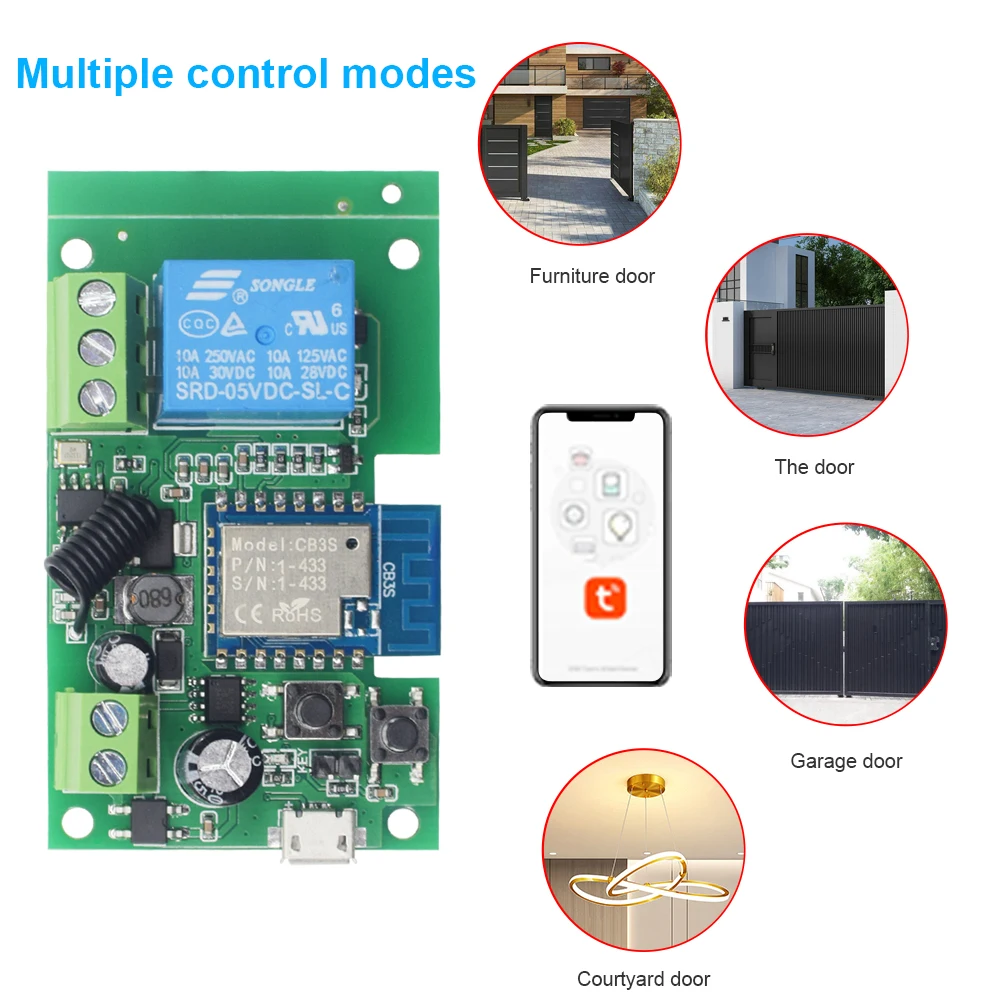 Garage Türöffner wifi Fernbedienung Unterstützung Alexa Google home Access Control System Stimme Fernbedienung Arbeit Mit Tuya APP