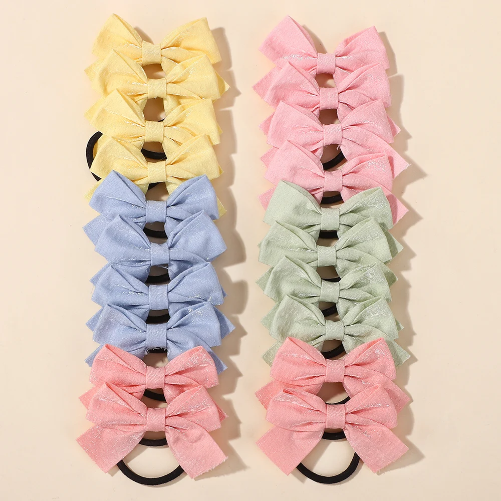 

20Pcs Random Color Elastic Hair Bands for Kids Girls Scrunchies Hair Accessories Bow Headdress Baby Hair Rope Hair Accessorie