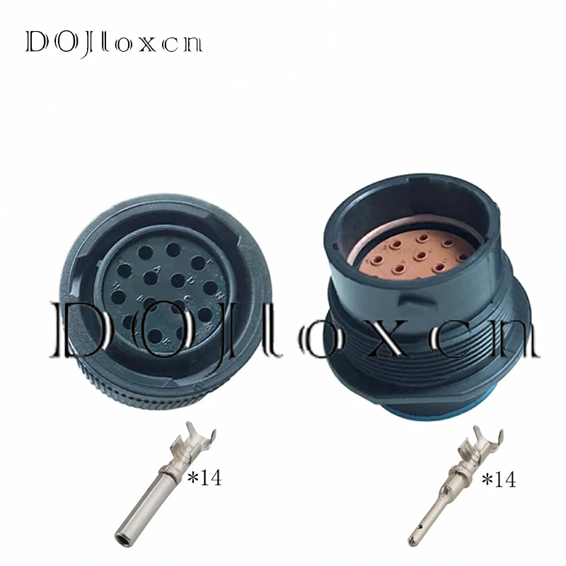 

1/5 Sets 14 Pin DEUTSCH HDP26-18-14SE Authentic Male Female Connector HDP24-18-14PE Plasti Waterproof Socket With Terminal