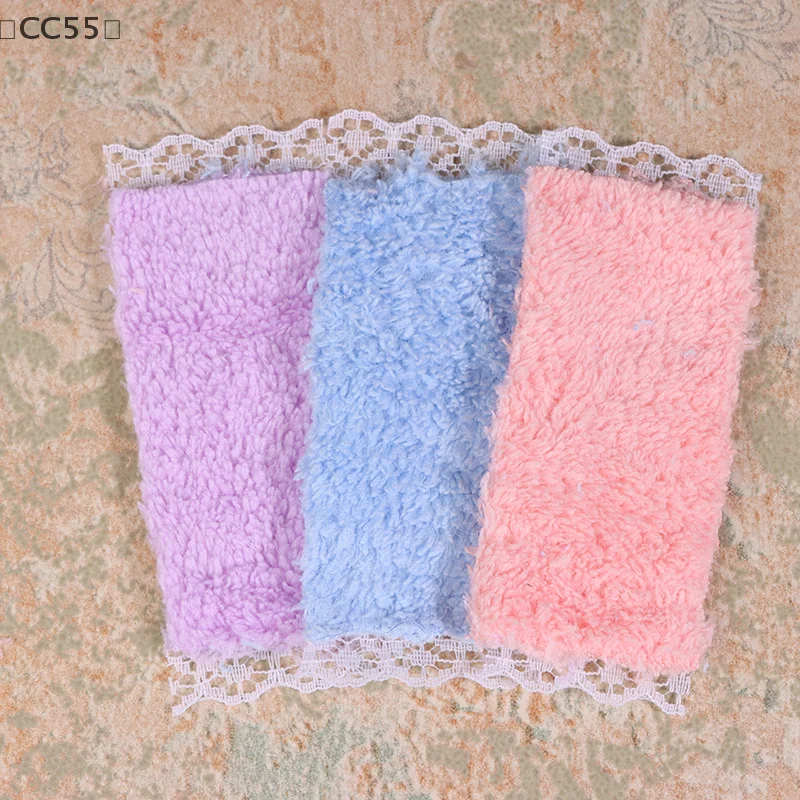 maveraCC55 Vauum3 Pz/set Casa Delle Bambole Bagno Asciugamano di Pizzo Asciugamano Da Bagno Modello Per La Casa di Bambola Decor Per Bambini Giochi Di Imitazione Giocattoli FAI DA TE Bagno ornamenti