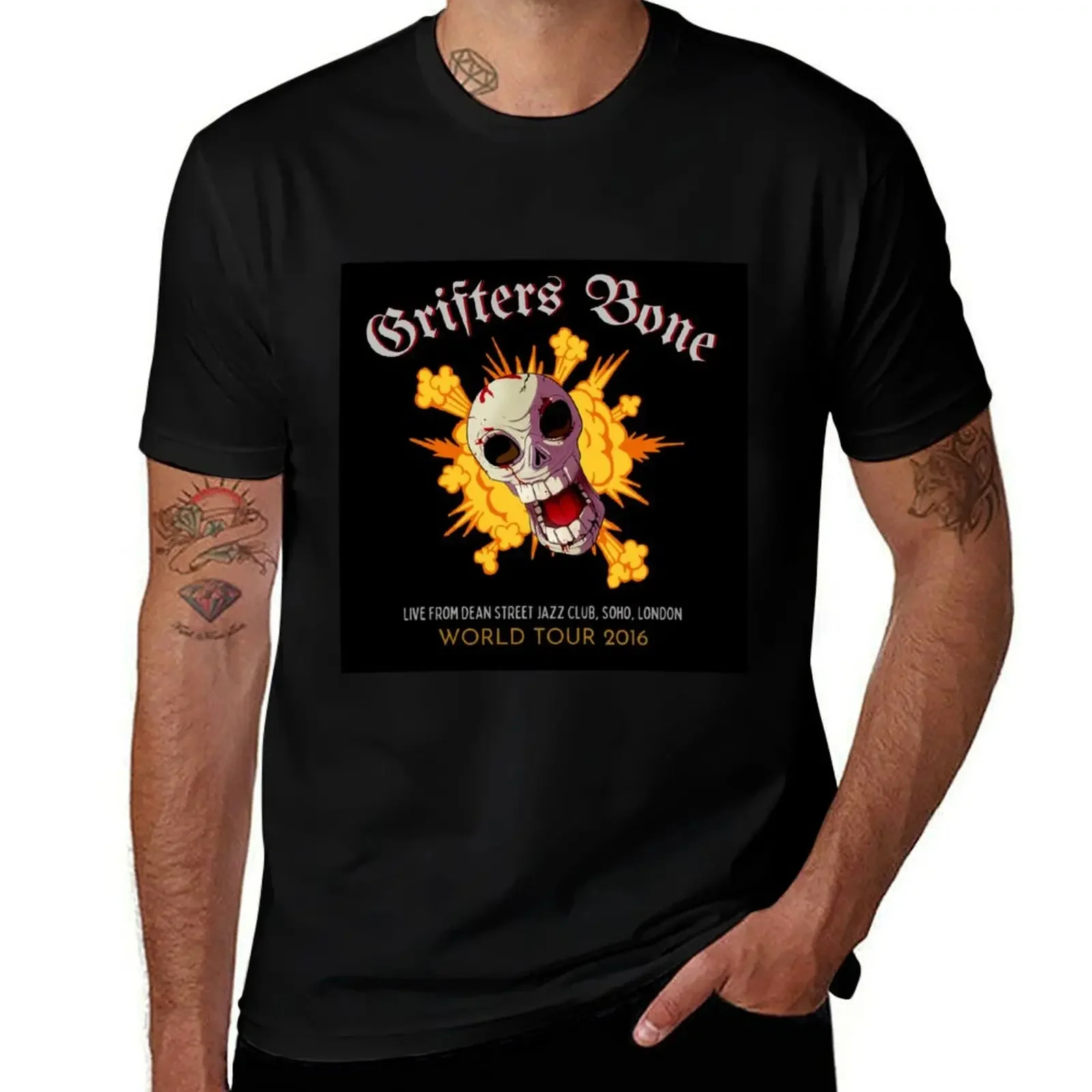 Grifters Bone T-Shirt new gifts and t-shirts korean fashion oversized graphic tee fitted t shirts for men