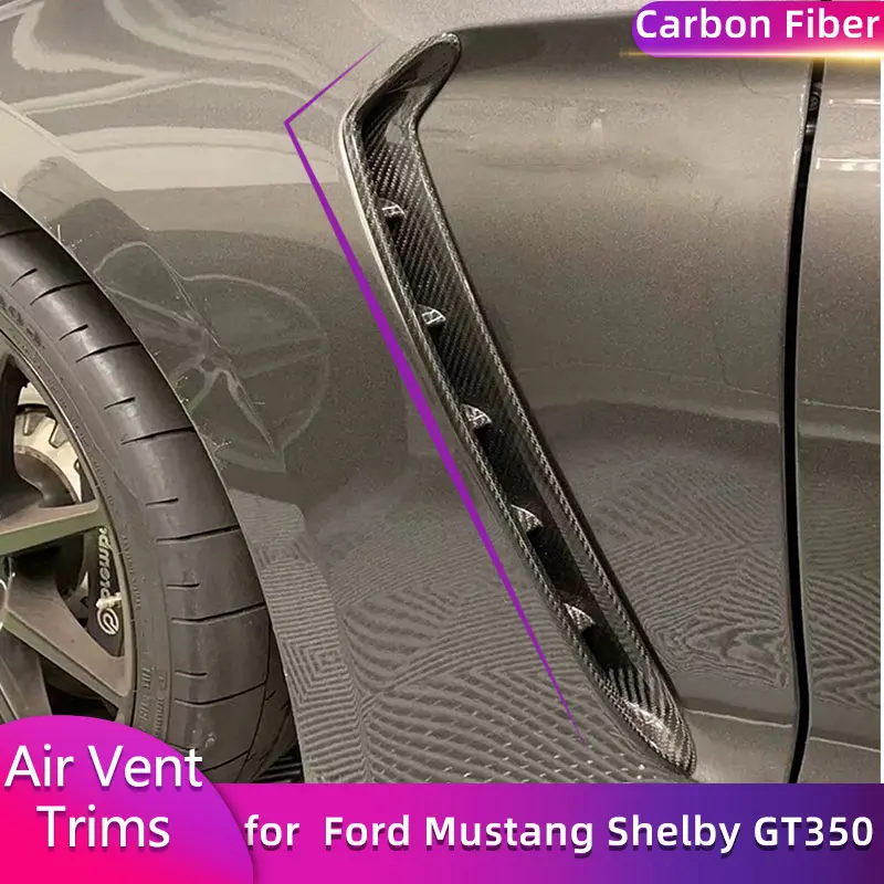 Предварительно выдвижные сухие карбоновые боковые вентиляционные накладки на крыло для Ford Mustang Shelby GT350 2019 2020, автомобильные вентиляционные отверстия, крышки, плавники, комплекты кузова