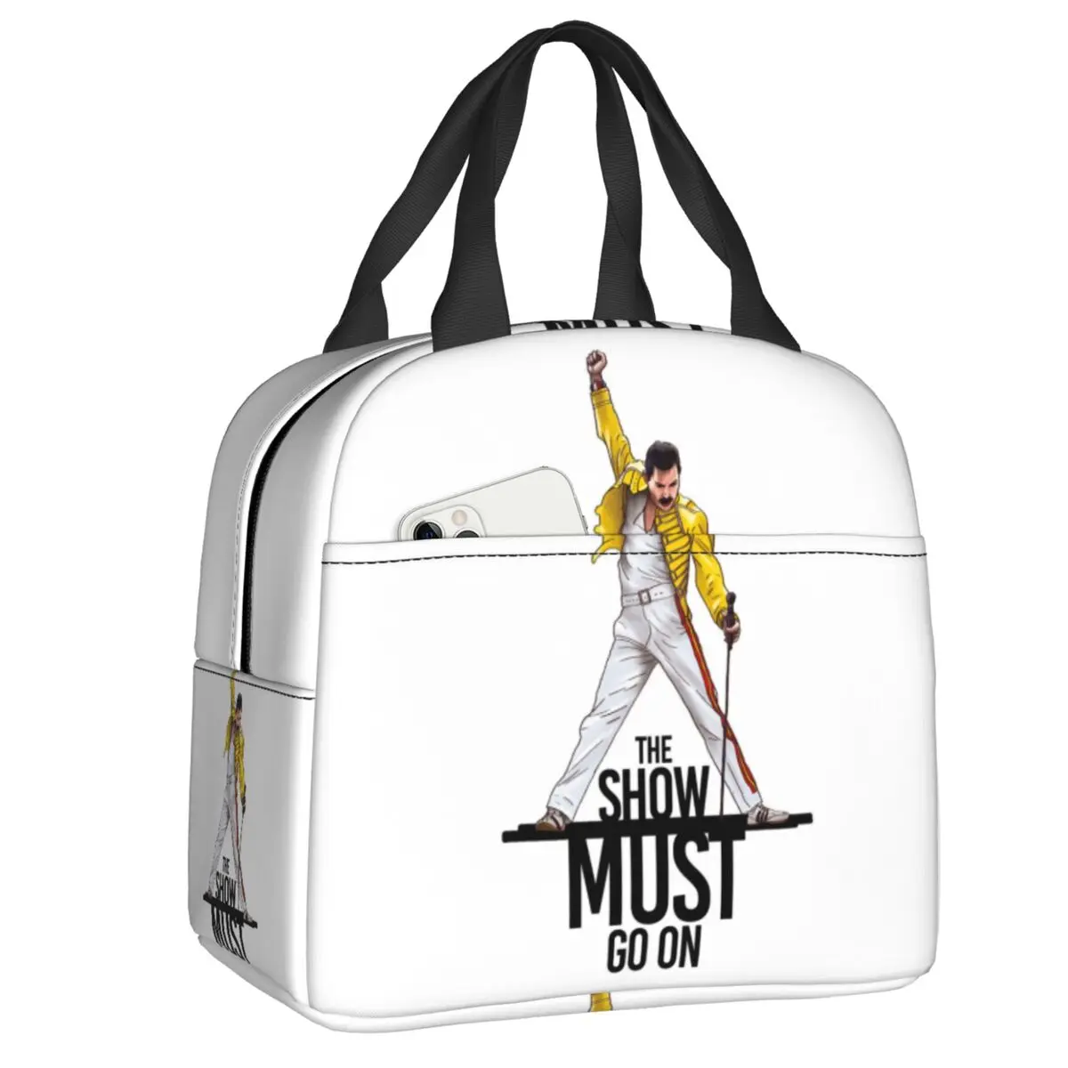 Custom Freddie Mercury Show Lunch Bag Men Women Warm Cooler Insulated Lunch Boxes for Kids School