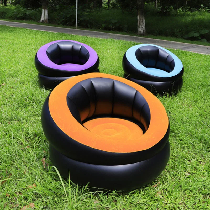 Outdoor Inflatable Folding Lazy Sofa for Adults Garden Patio Terrace Furniture Camping Beach Portable Folding Round Beach Sofa