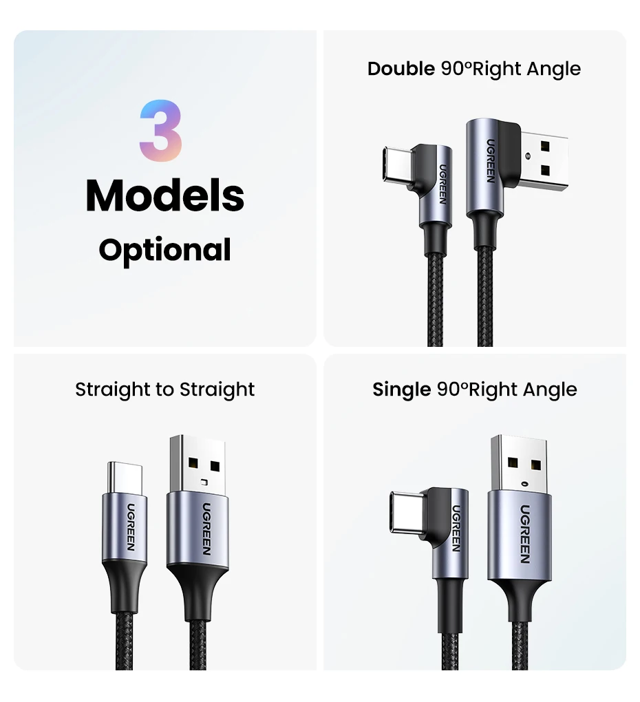 UGREEN 90 Degree USB C Cable Nylon Fast Charge USB Type C Cable for iPhone 17 16 Xiaomi Samsung S25 S24 Poco USB-C to USB-C Cord