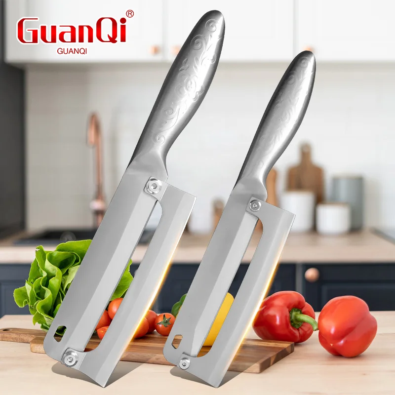 Multi-PurposeVegetable Sugar Cane Fruit Slicer Knife Kitchen Stainless Steel Flat Edge Peeler Potato Watermelon/Melon Peeler