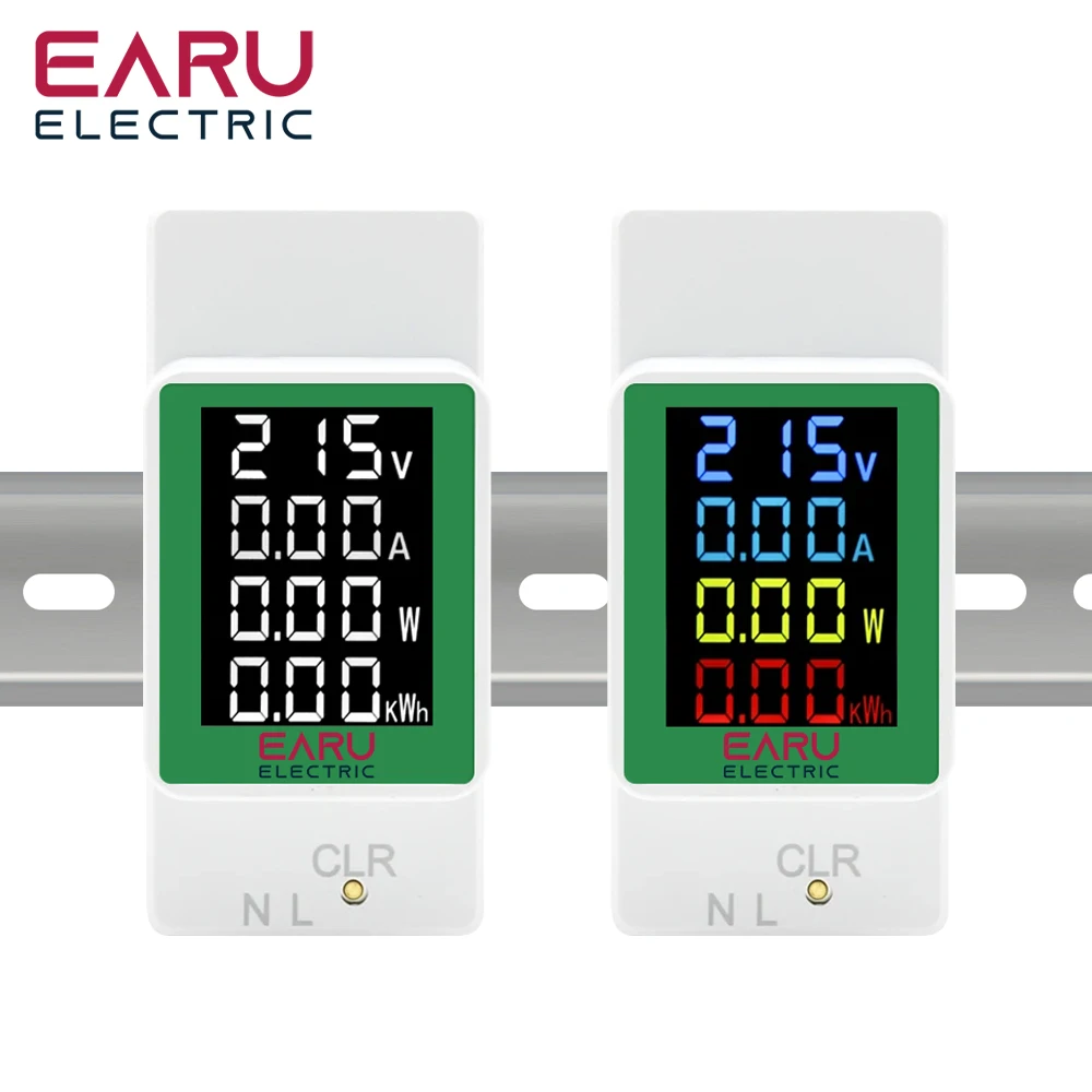 4IN1 Cyfrowy AC 110V 220V 100A Napięcie Prąd kWh Monitor energii elektrycznej Miernik VOLT AMP Woltomierz Aammeter Watomierz Szyna Din