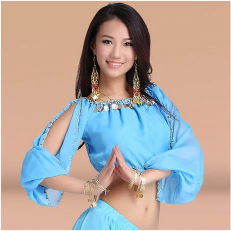 New arrival cheap crystal cotton and mesh belly dance top for belly dancing momen half sleeves belly dance tops sexy top 9 color