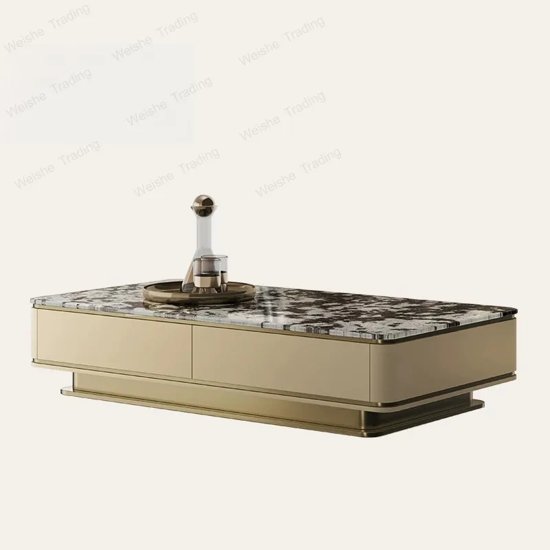 Light luxury marble coffee table villa luxury living room, modern simple coffee table