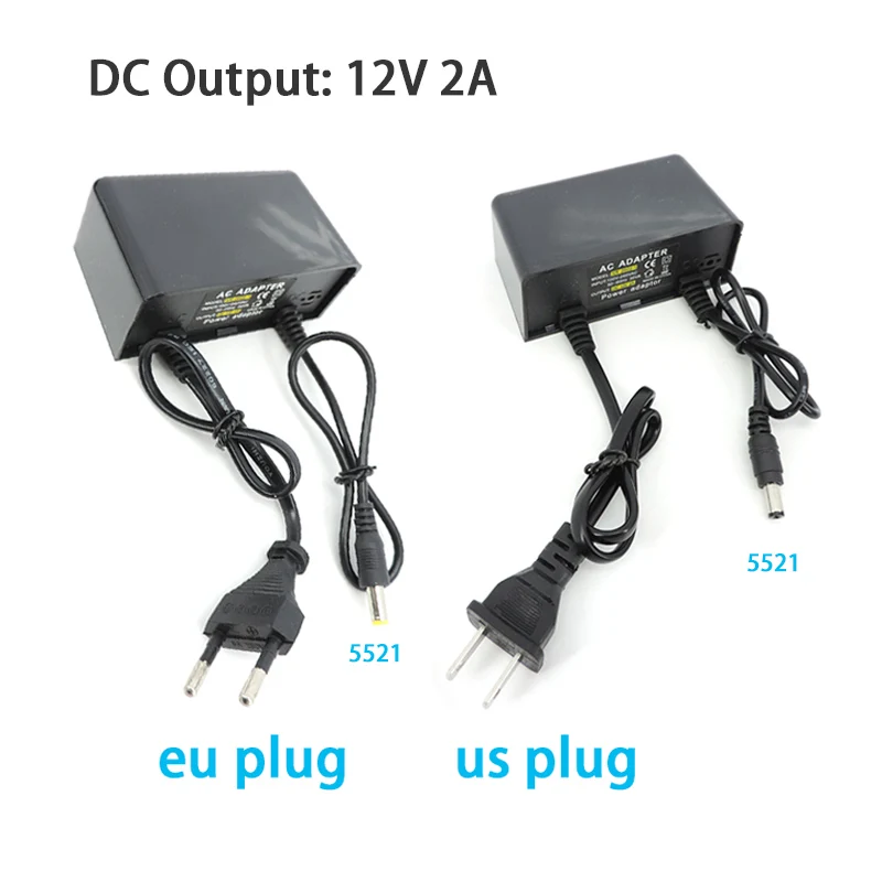 Waterproof outdoor AC to DC Power Supply 12V 2A 2000ma 100V-240V EU Plug Adapter Charger for CCTV Camera LED Strip Light O21