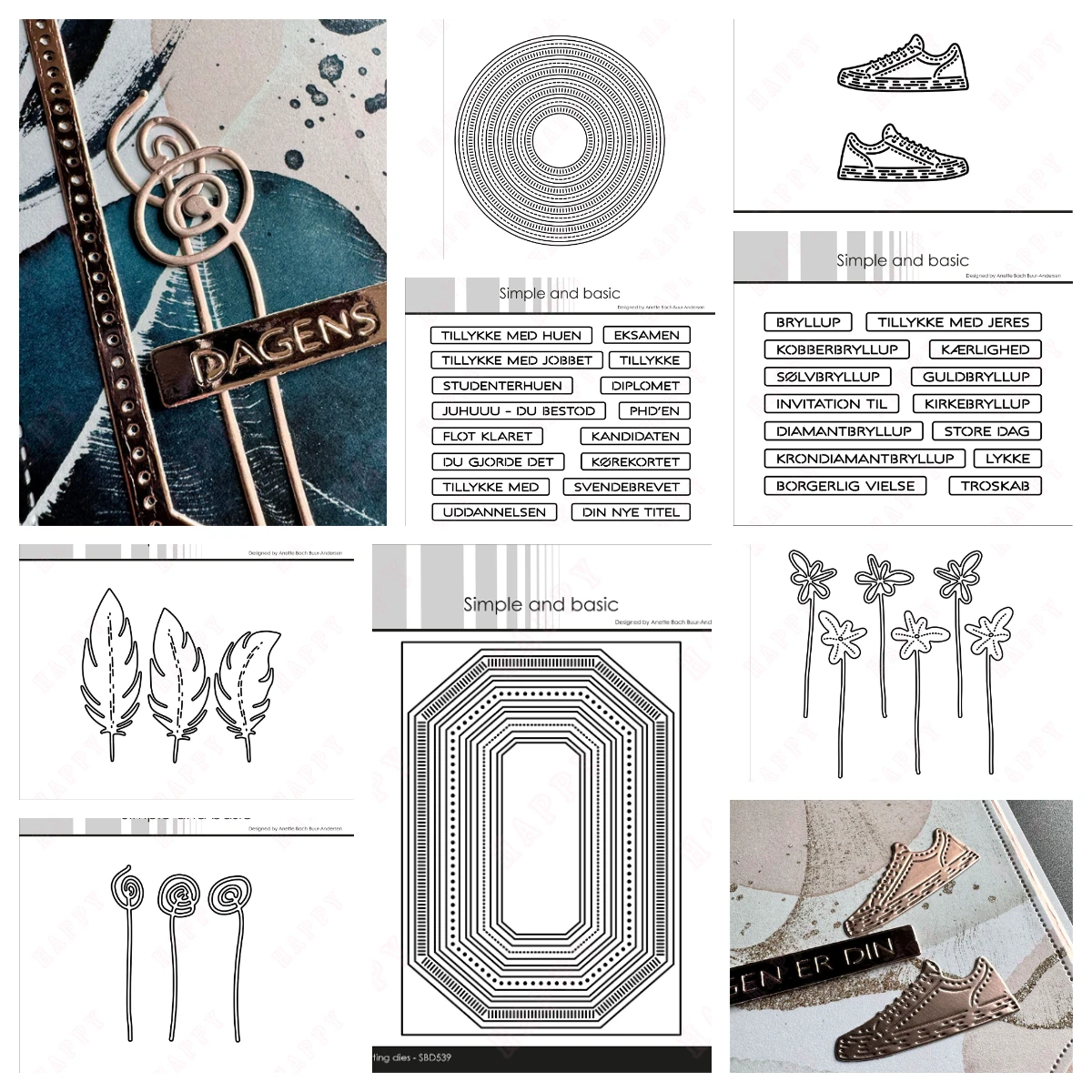 

2026 New Feathers Frame Edged Borders Mega Tag Funky Flower Shape Metal Cutting Dies for DIY Scrapbooking Photo Album Decoration