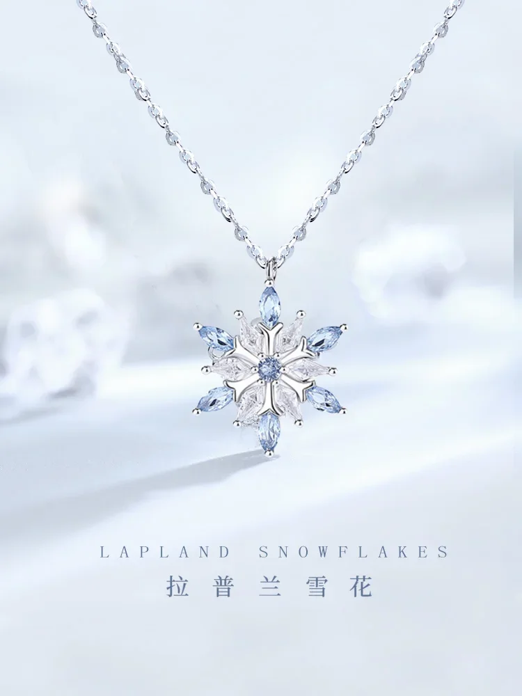 Anime Love and Deepspace Zayne Cosplay Snowflake Sterling Silver Necklace Cartoon Clavicle Amulet Pendants Accessories Xmas Gift