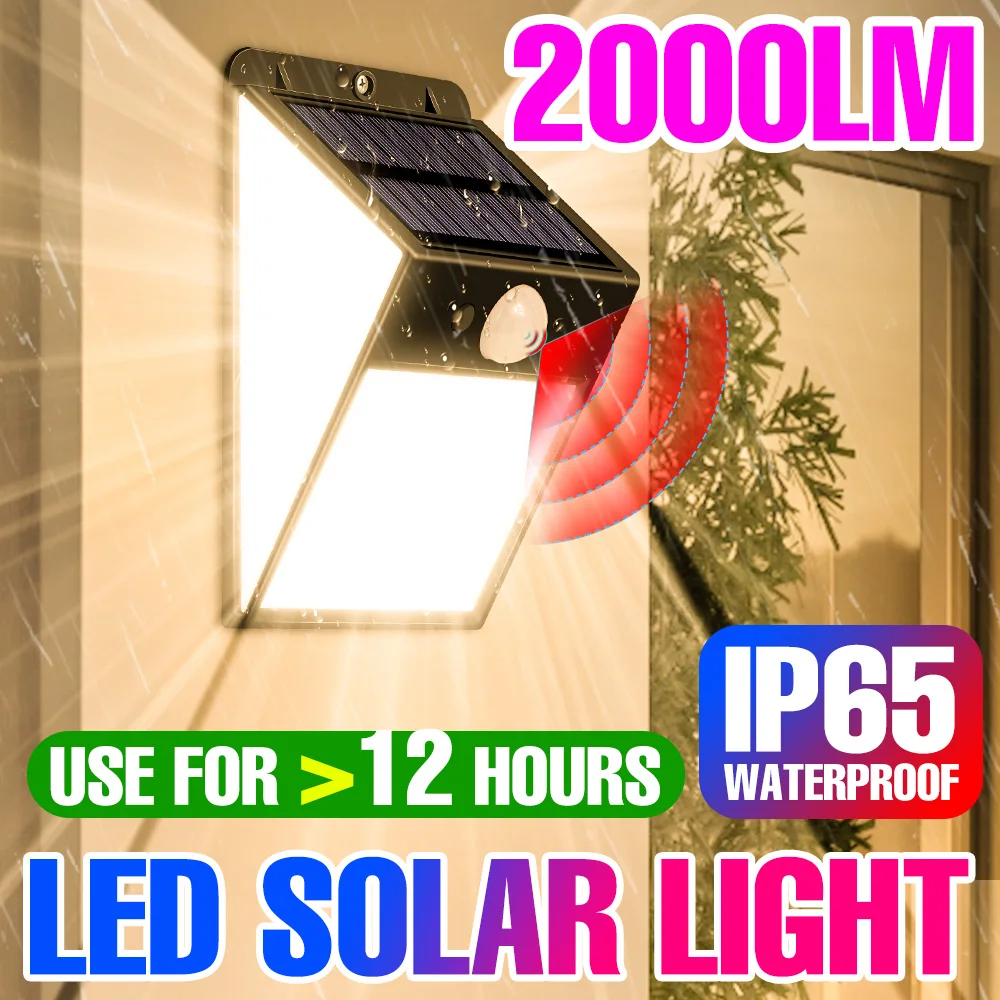 

Outdoor LED Solar Light Garden Wall Lamp IP65 Waterproof Spotlights PIR Motion Sensor Solar Lamp For Courtyard Patio Balcony