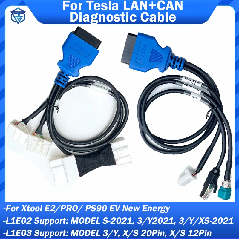 Câble de Diagnostic pour Tsla LAN CAN, fonctionne avec Xtool E2/PR/PS90 EV, nouvelle énergie pour Tesla modèle X S, Interface de Diagnostic OBD2, 2026