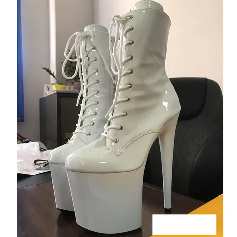 

LAIJIANJINXIA New 20cm High Heels Women's Ankle Boots Waterproof Platform Thick Sole Thin Heel Sexy Night Pole Dancing Shoes