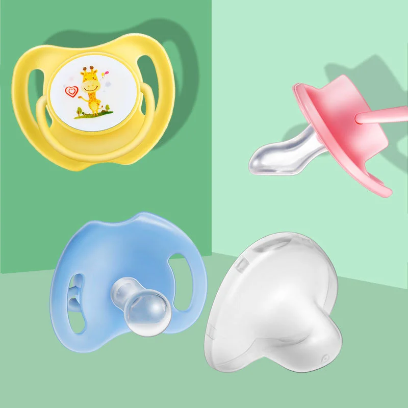 Cute Cartoon Animal Pattern Pacifier Soothe Nibbler Newborns Edible Silicone Feeder Teethers Nipples for 0-3Y Baby Teat Items
