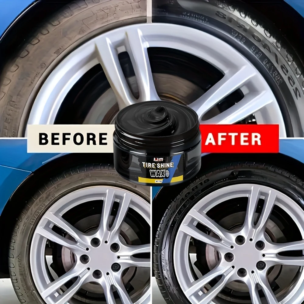 كريم KJM New Universal Tire Trim Shine 75 جرام - إصلاح سريع، لمعان طويل الأمد للعجلات، بلاستيك، فينيل، سهل الاستخدام، متين