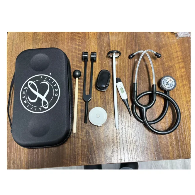 Medizinisches tragbares Otoskop-Stimmgabel-Set, professionelles Ohr-HNO-Gabel mit EVA-Beutel für Medizinstudenten