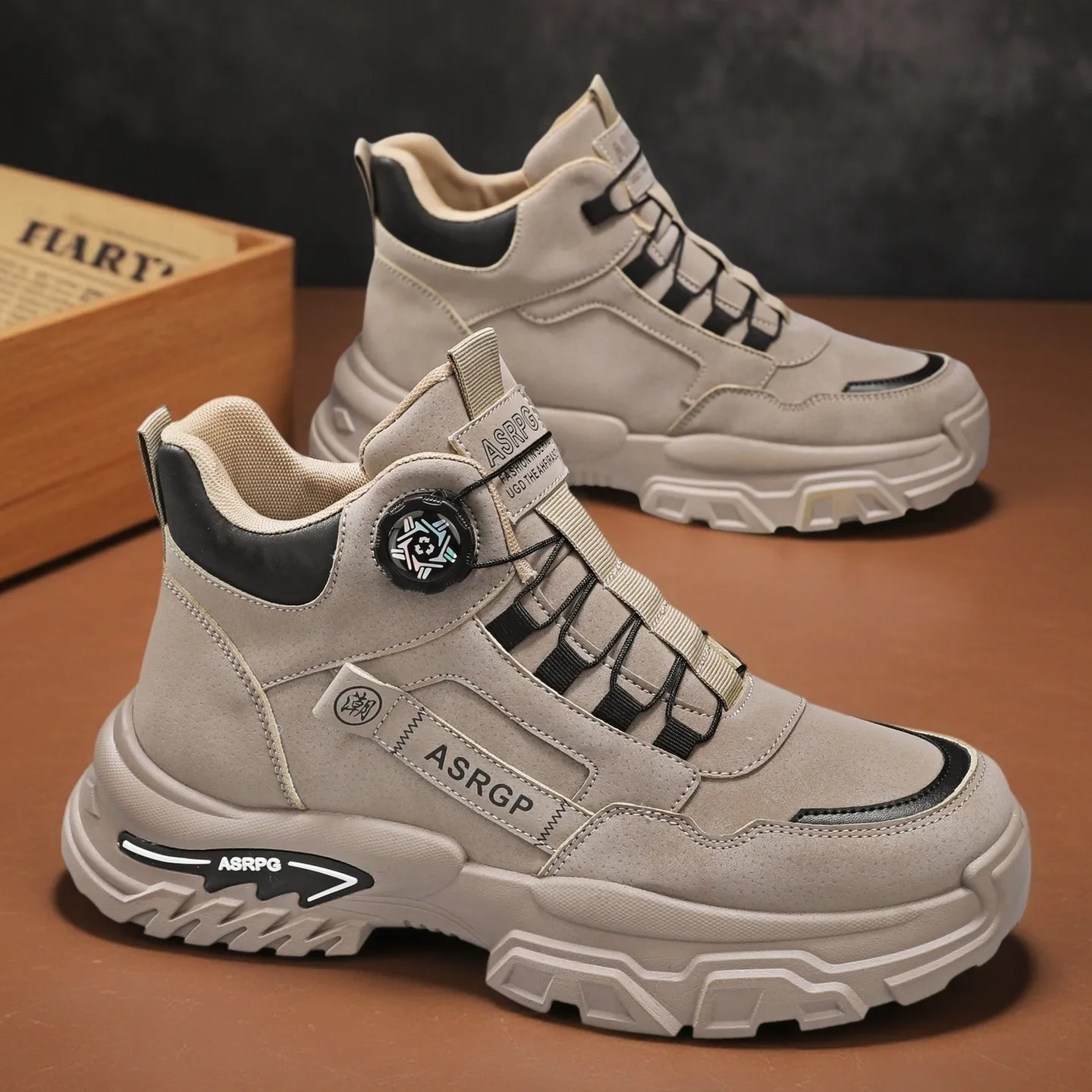 

Men‘s Casual Sneakers High Quality Comfortable High Top Ankle Boots Chelsea Fashion Cowboy Work Shoes Trendy Versatiled Hombres