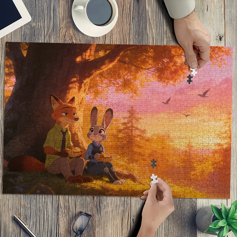 

1000 шт. Disney Zootopia Judy & Nick Wilde постер-головоломка-и мозг, фильм/семейный подарок подходит для спальни, декора
