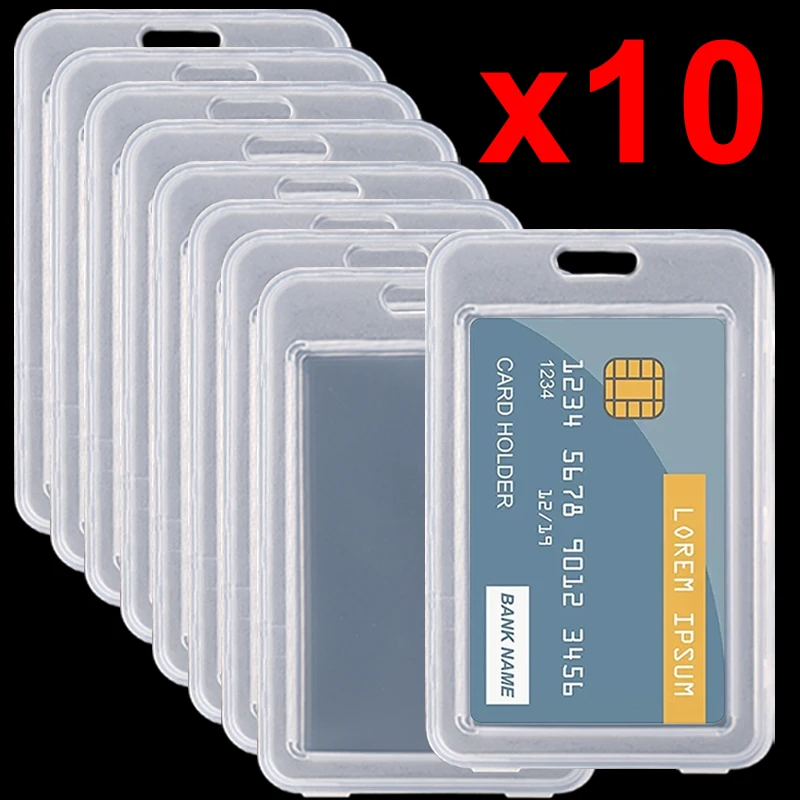 10/1PCS Transparent Waterproof Card Cover Business Bus Bank Credit Card Holder ID Card Case for Kid Women Badge Protector Cover