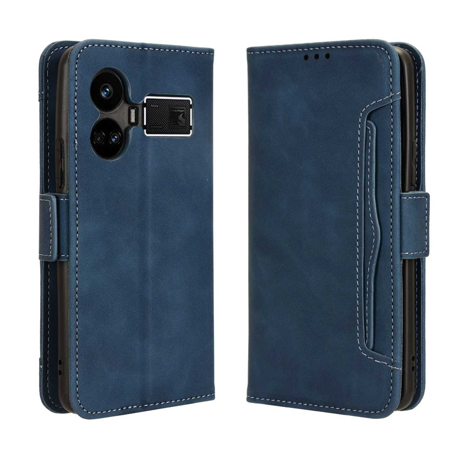 Flip Leather Cover For Realme GT5 GT3 GT2 GT Pro 5G Separate Type Magnet Button Many Card Slot Wallet Shockproof Case