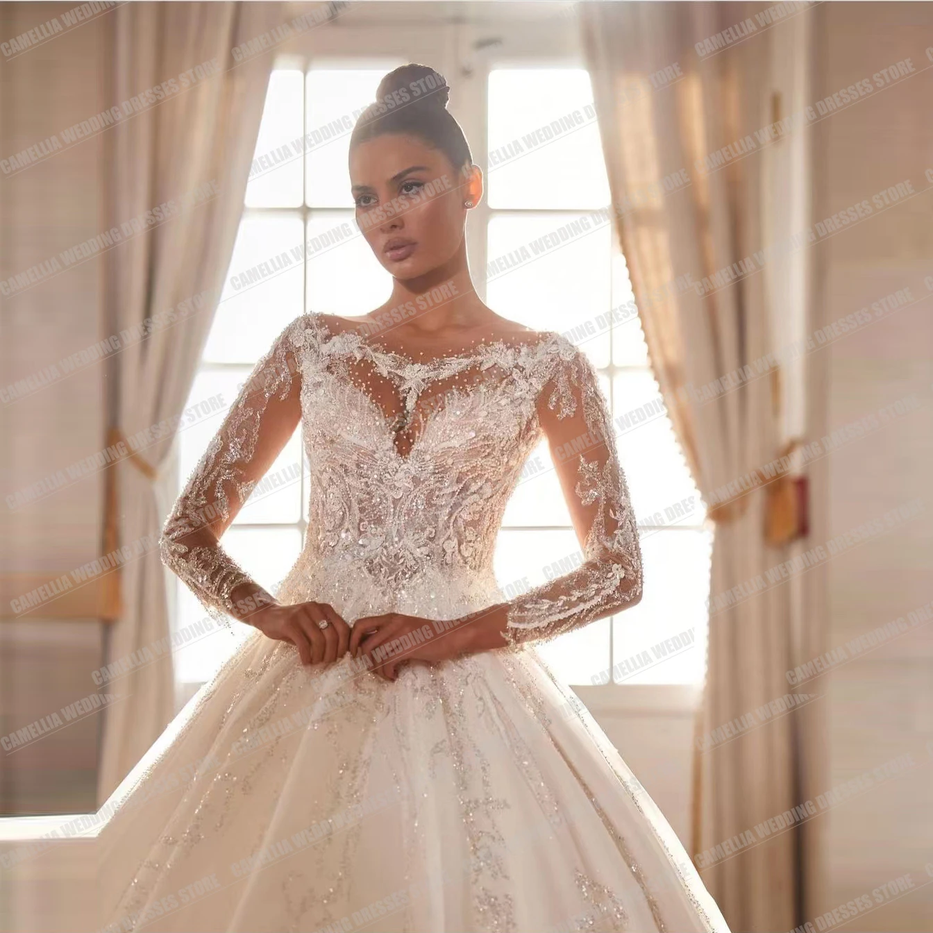 Robes de mariée A-Line avec appliques en dentelle pour femmes, col en V sexy, dos nu, soirée formelle Boho Princess, patients, quelle que soit la robe de mariée, 2024