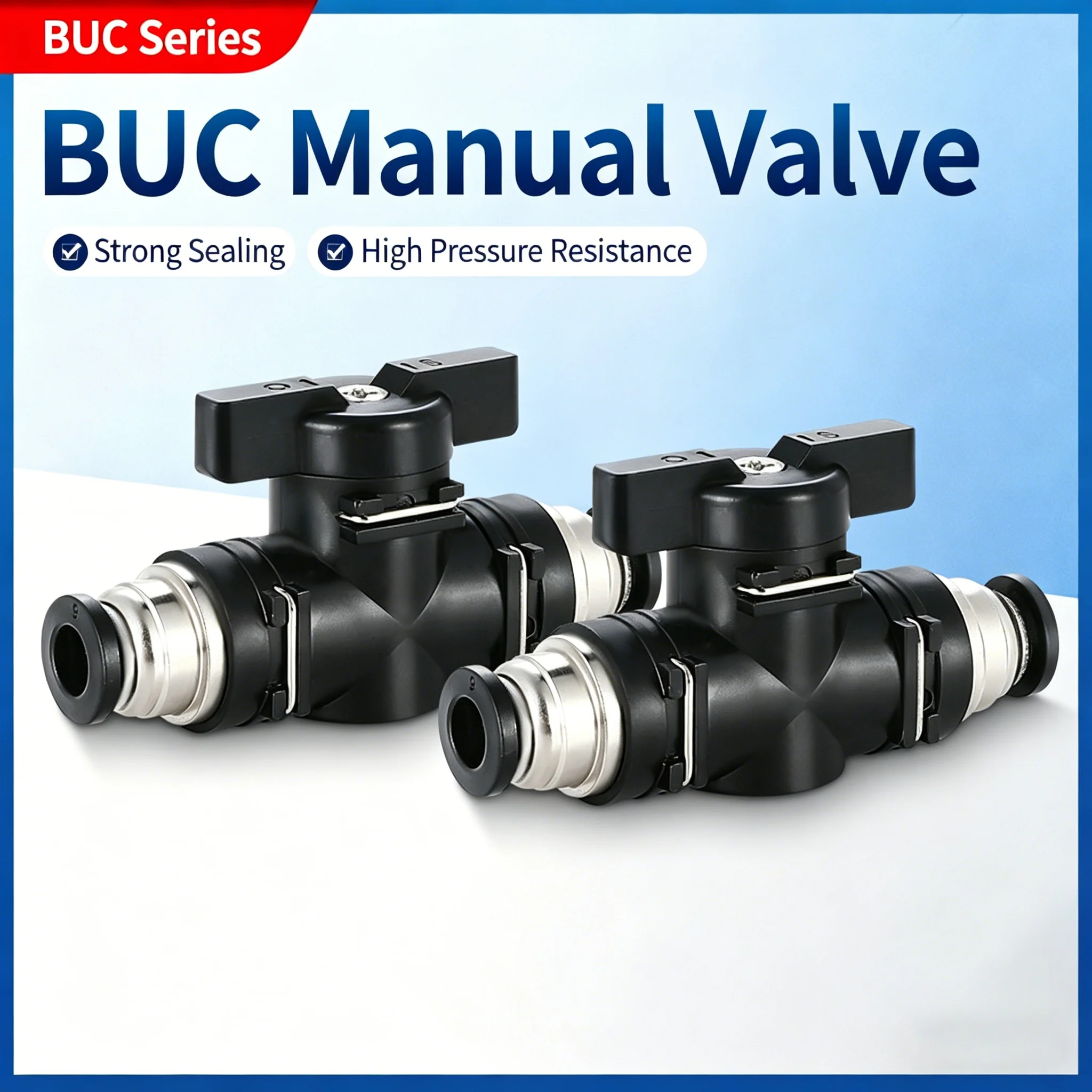 10/50Pcs BUC 4mm 6mm 8mm 10mm 12 Pneumatic Push In Quick Joint Connector Hand Valve To Turn Switch Manual Ball Current-limiting