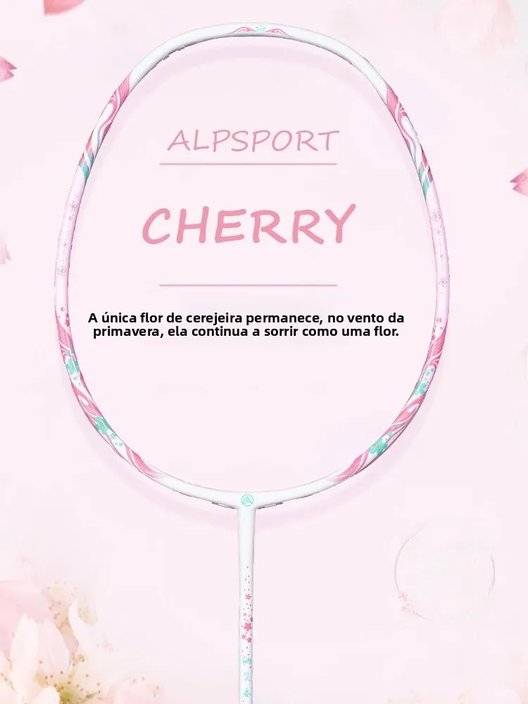 new-alp-sakura-badminton-racket-4u-carbon-fiber-integrated-training-entertainment-racket-lightweight-hard-handle-for-beginners