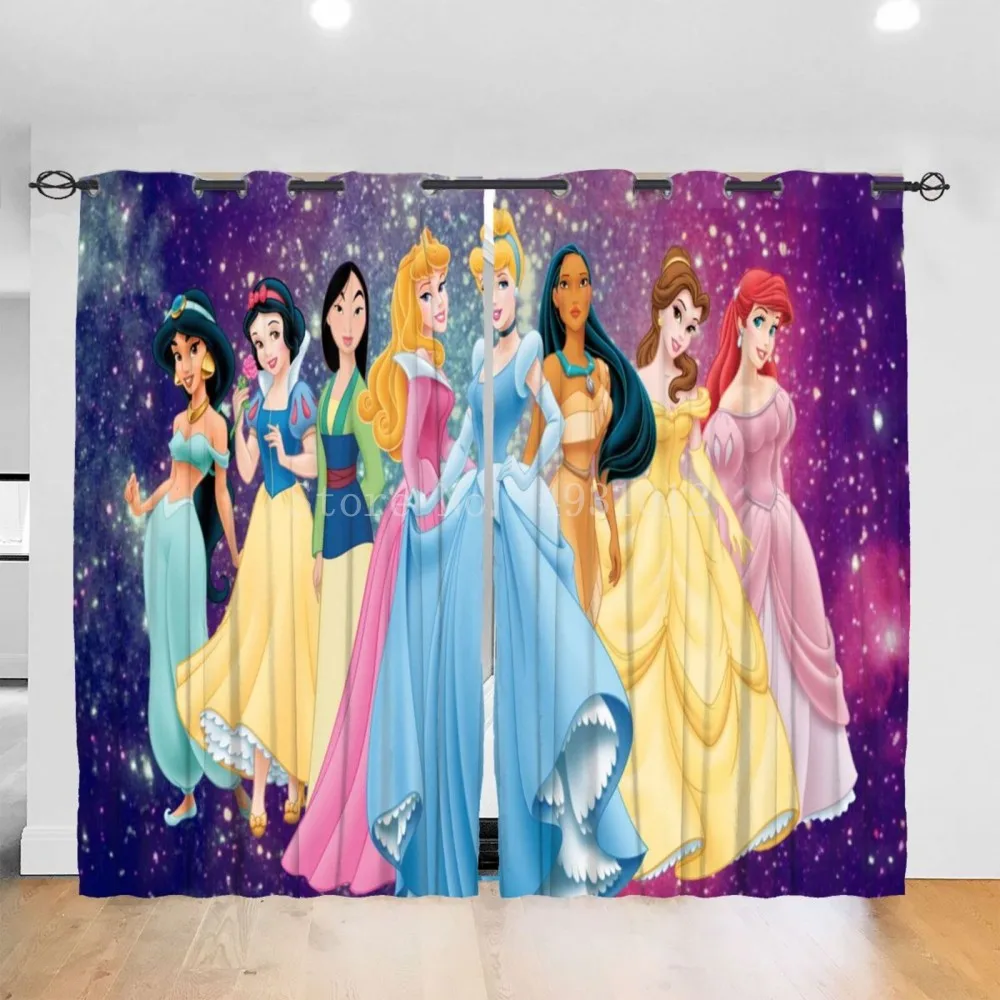 Disney Princess Curtain Christmas Thermal Insulated Blackout Light Blocking Room Darkening Windows Drapery Kids Gifts