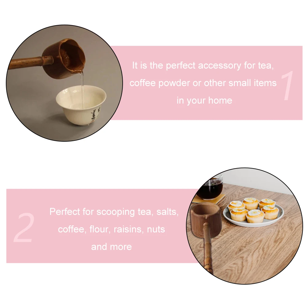 

Bamboo Water Ladle Long Handle Tea Spoon Kitchen Gadget Multipurpose Scoop For Coffee Salt Flour Nuts Household Water