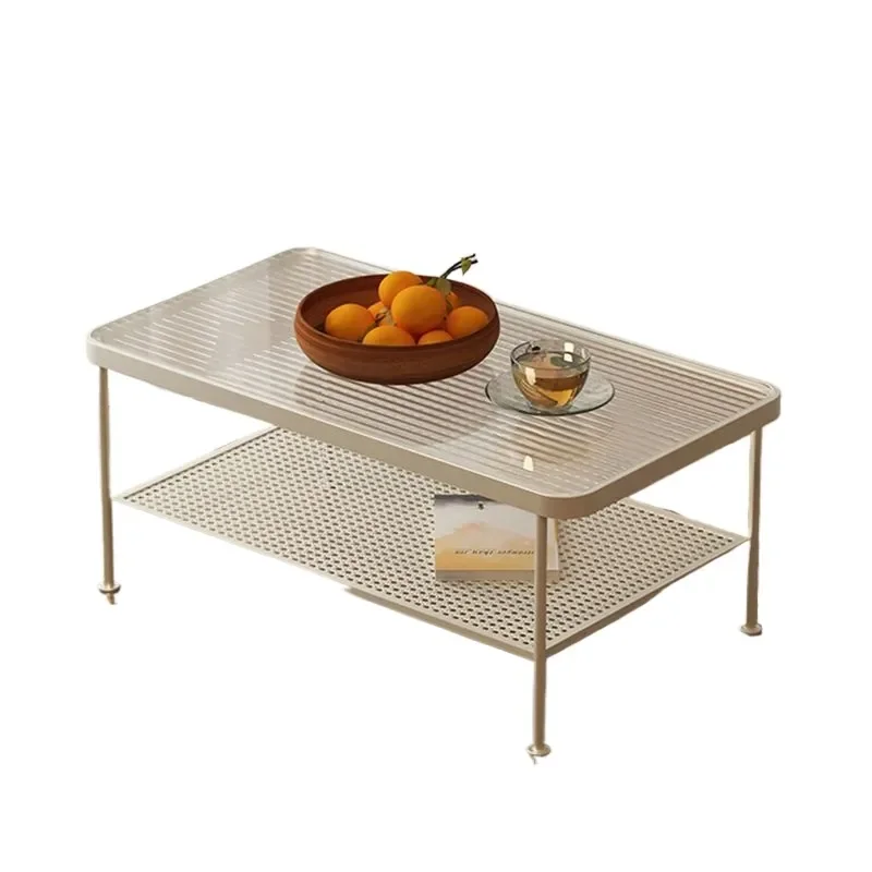 for Cream wind living room glass coffee table small apartment household modern simple tea table rental house square